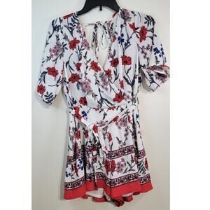 Trixxi Romper Womens Medium Floral Boho Cottagecore Fairycore Whimsical Romper
